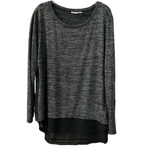 CATO Women’s Twofer Split Back Lightweight Tunic Sweater Size XL